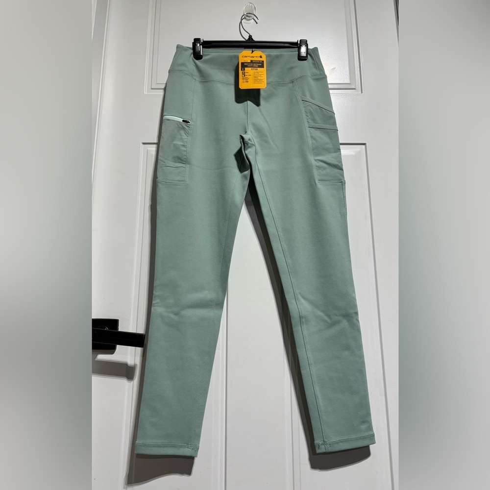 Carhartt Women's Light Sage Green Leggings - Utility Pockets